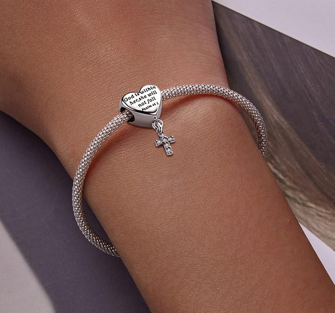 GOD ONLY KNOWS PEARL HEART BRACELET Mサイズ Mother of Pearl Heart Bracelet | 1 Corinthians 13:8